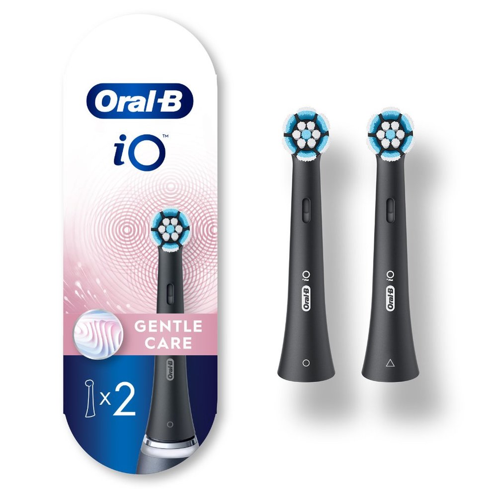 Oral-B iO Gentle Care Replacement Heads, Electric Toothbrush Brush Heads, Black,